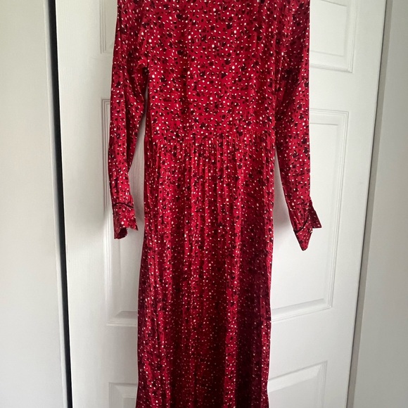 Scotch & Soda Scarlet Red Printed Long-Sleeve Maxi Dress - Picture 6 of 9